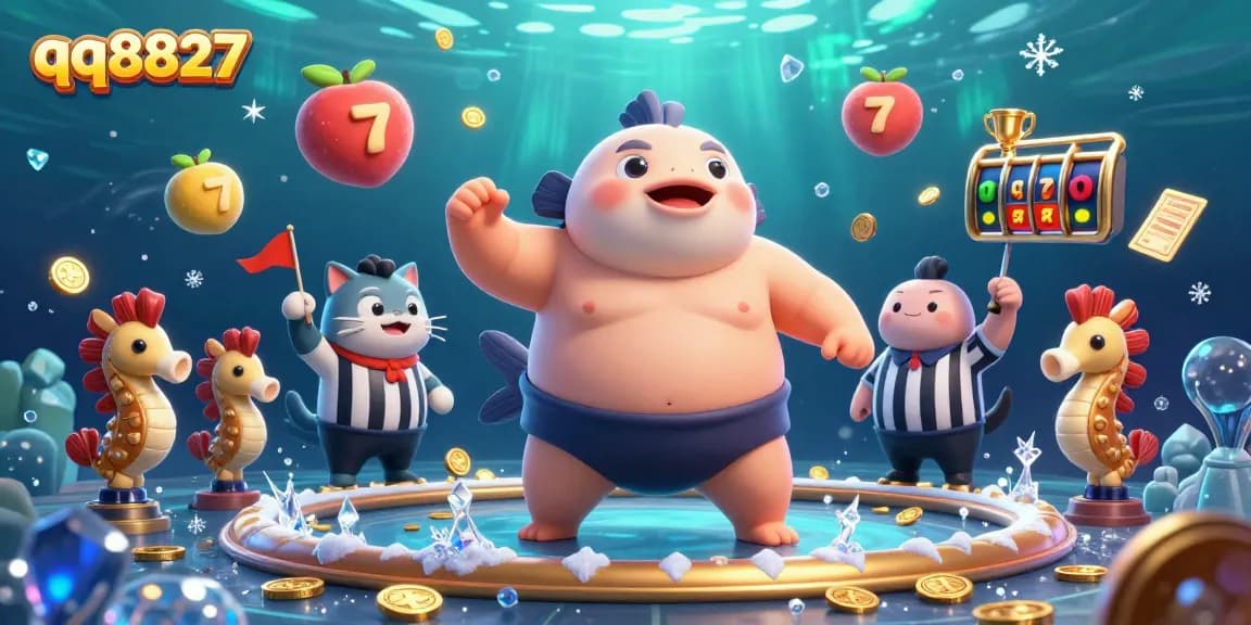 Experience thrilling slots action with qq8827 as the fugu blowfish entertains under the sea.