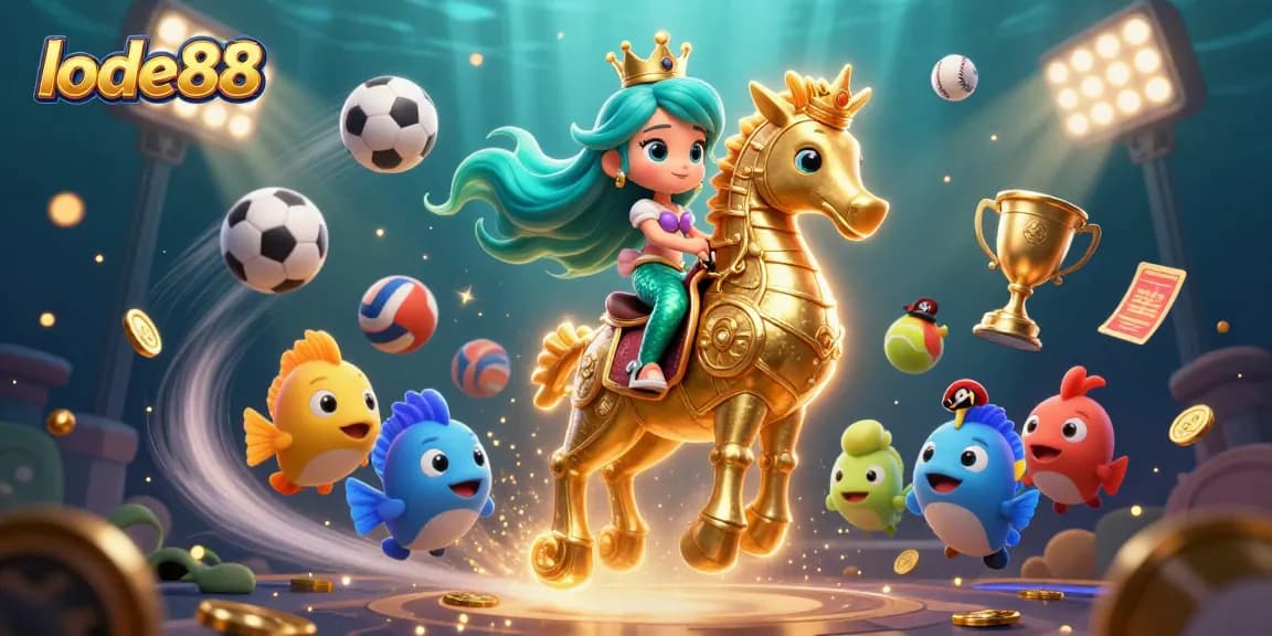 Experience the thrill of lode88 casino with vibrant mermaid and seahorse in a dynamic underwater adventure.