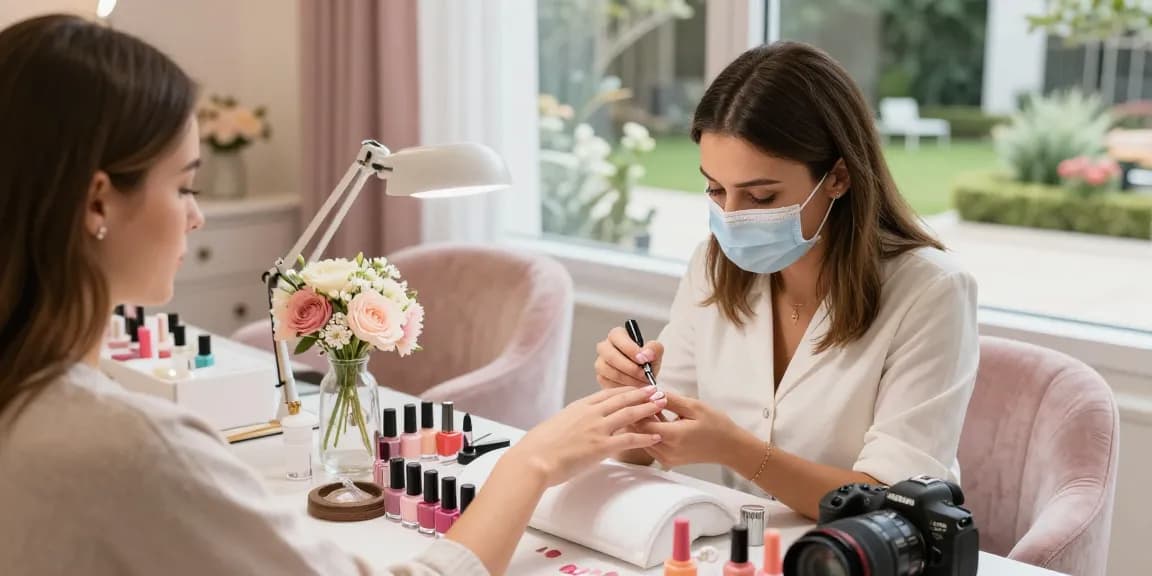 Paradise Nail Beauty manicure service in a serene salon environment with luxurious decor.