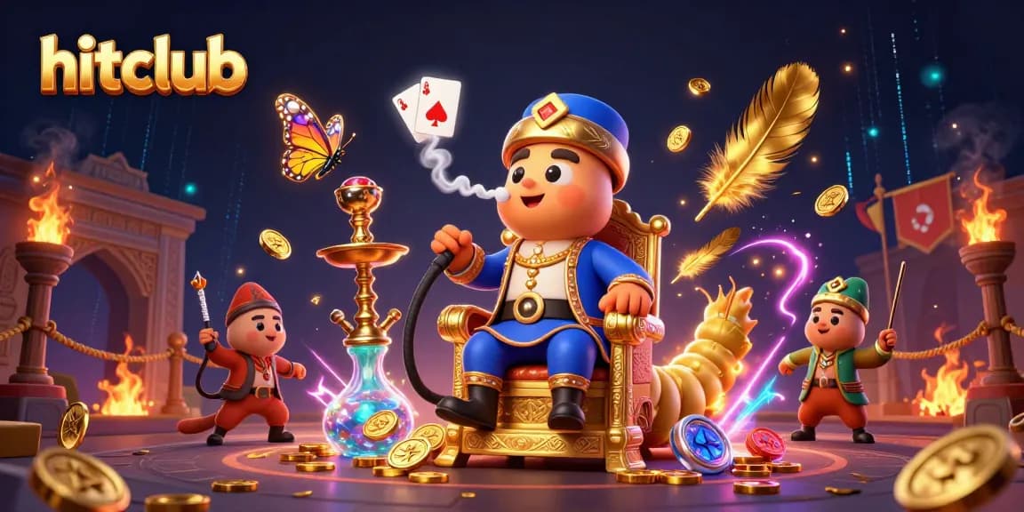 Win big with hitclub's vibrant 3D illustration featuring casino elements and vibrant action.
