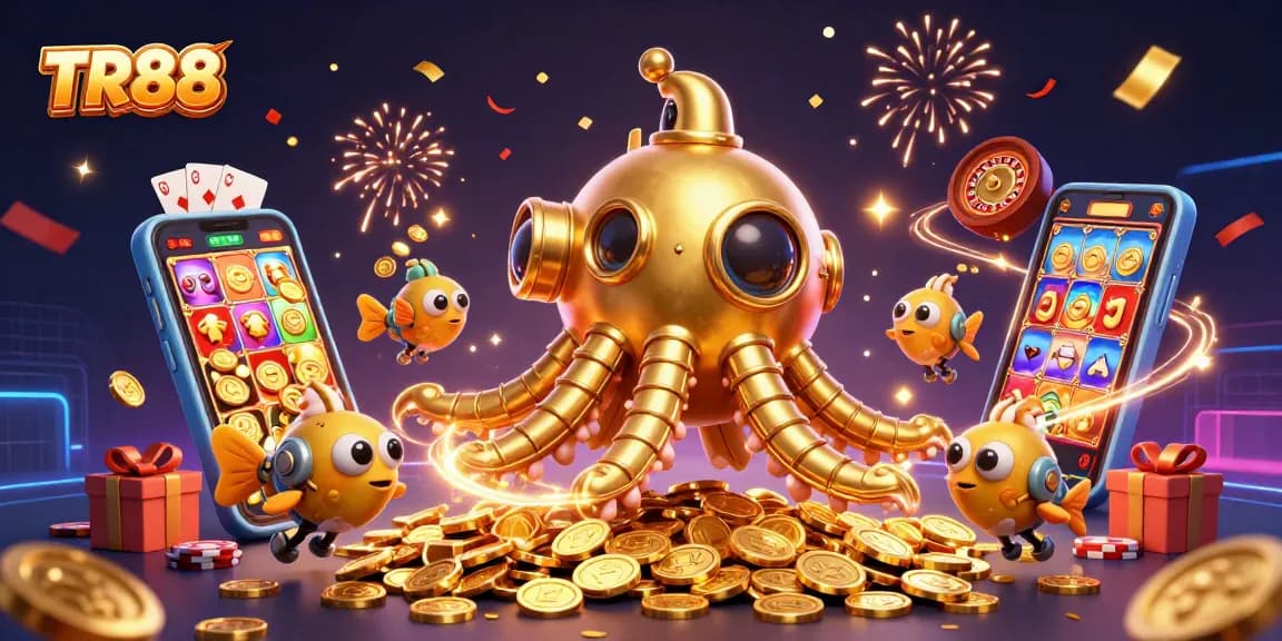 Win big at TR88 with a vibrant underwater scene filled with exciting slots and games.
