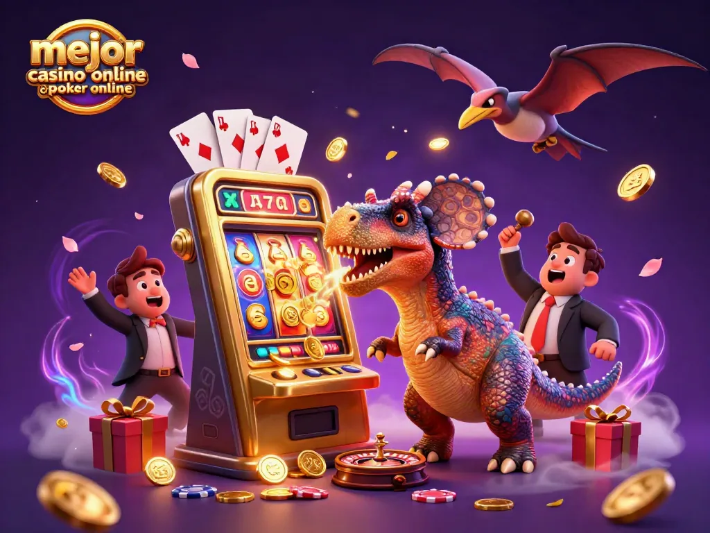Ilustración 3D de un pachycephalosaurus en un casino, temas de juego mejor casino online España póker online.