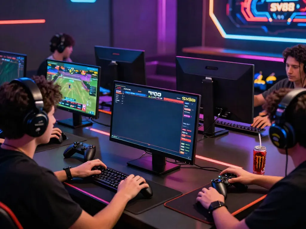 Exciting SV88 online gaming environment with players immersed in action.