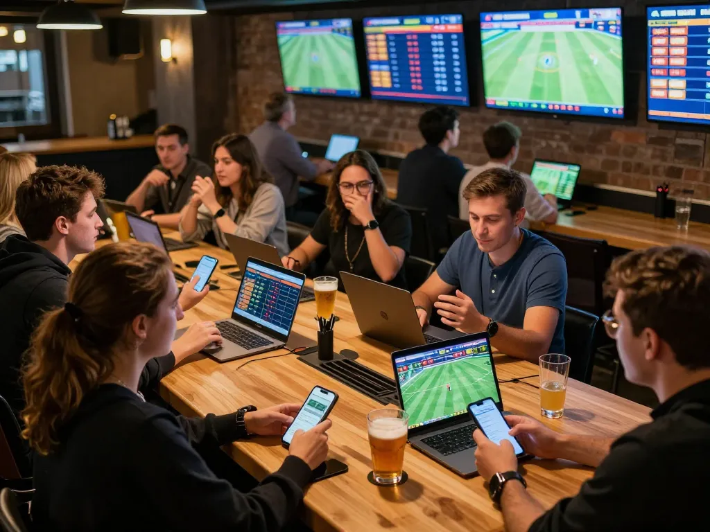 Placing bets during live sports events showcasing tỷ lệ kèo nhà cái 5 betting excitement.