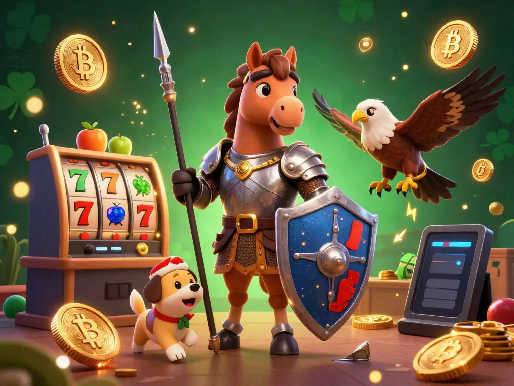 Engage with thrilling games at sonclub, featuring vibrant slots, Bitcoin coins, and surrounded by colorful gaming elements.