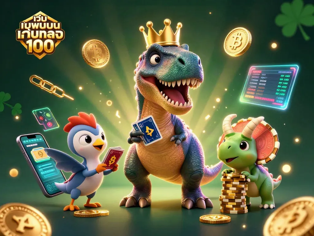 การ์ตูน 3D สุดน่ารักของ T-Rex กับ Pterodactyl และ Triceratops ใน เว็บพนันออนไลน์ เว็บตรง 100