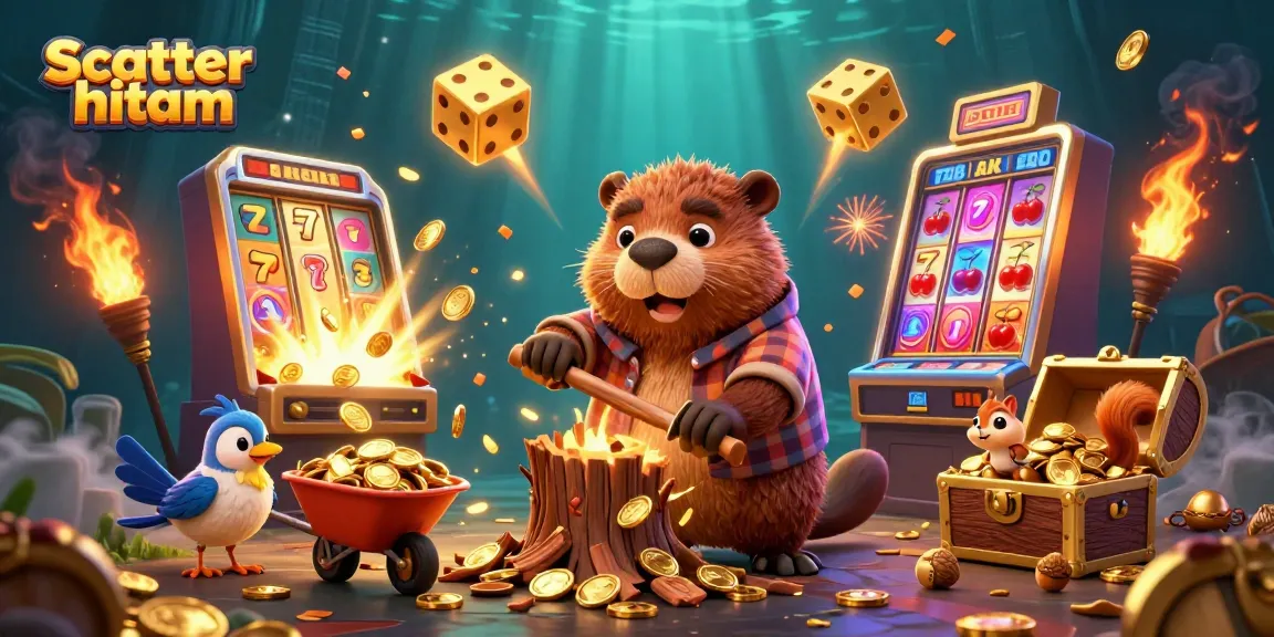 Spin to win with scatter hitam as characters gather golden treasures in an exciting casino adventure.