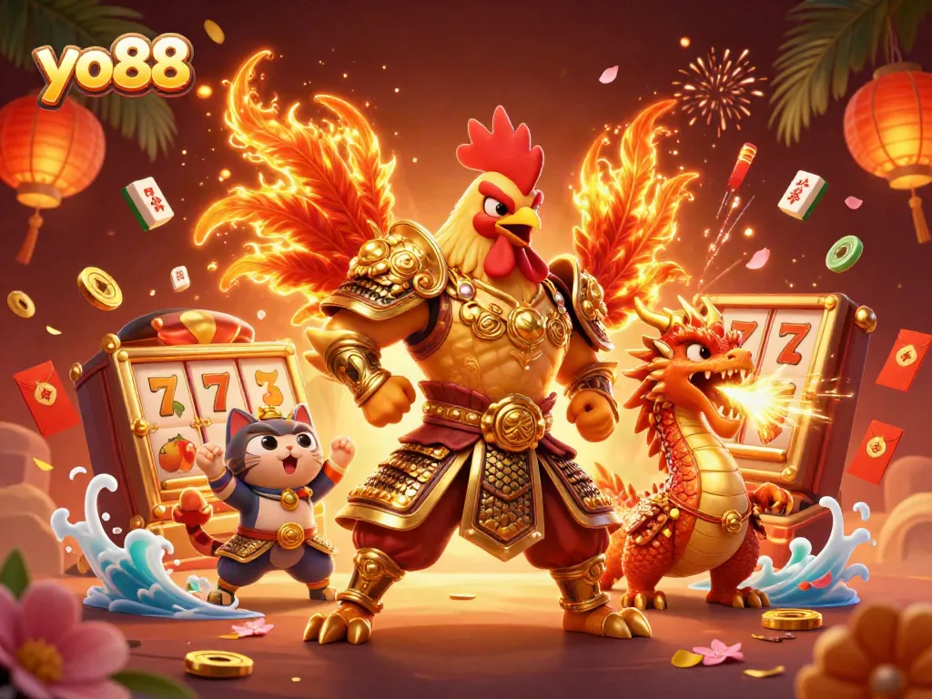 Experience excitement with yo88's dynamic slot games featuring vibrant characters and elements.