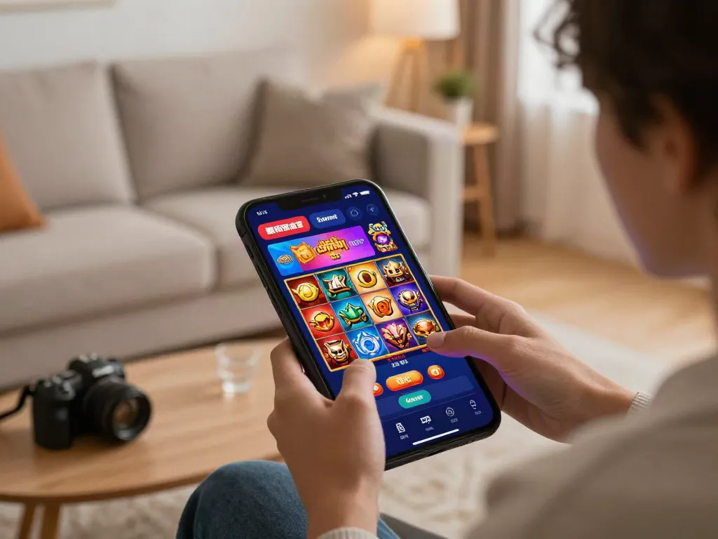 Exciting gameplay scene on da88 mobile app with vibrant slot icons.