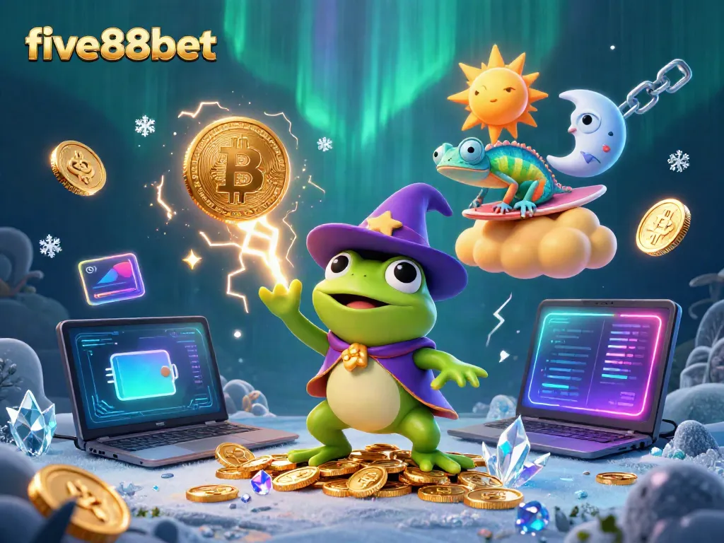 Experience the excitement of five88bet with a magical scene of winning coins and playful characters.