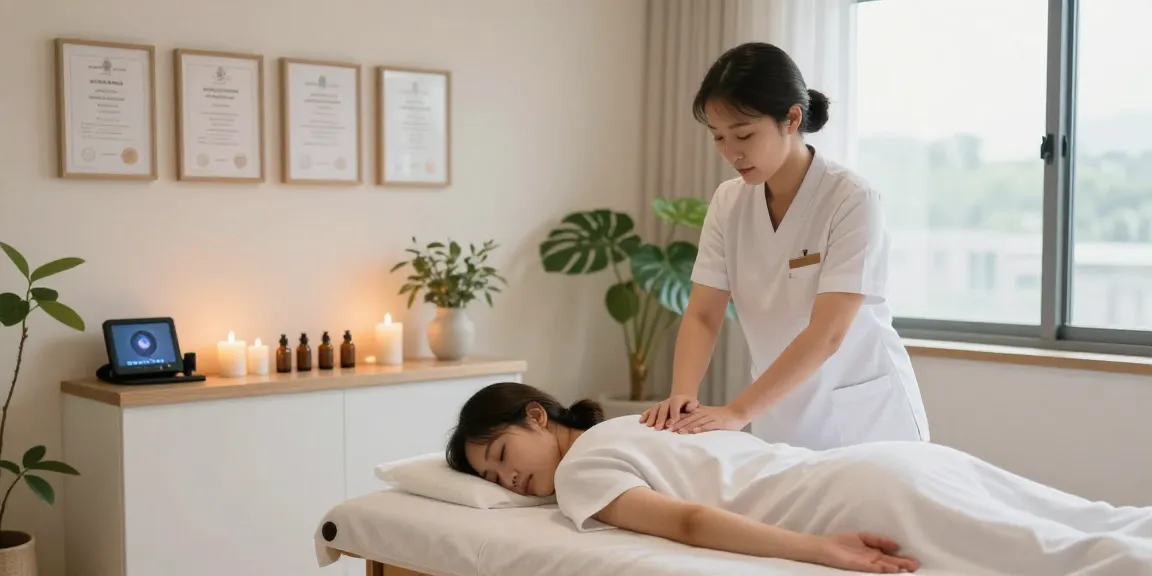 Professional massage therapy room with relaxing atmosphere for 부천출장안마 services.