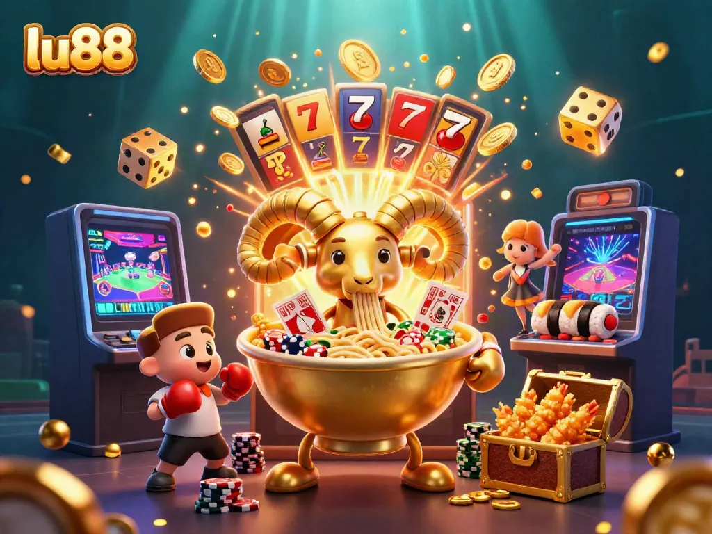 Experience thrilling gaming action at lu88 with vibrant characters and animated casino elements.