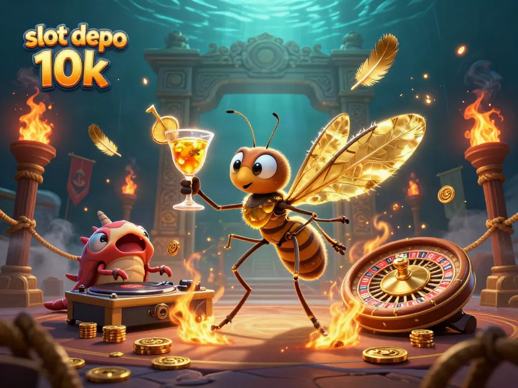 Experience thrilling gameplay with slot depo 10k in this vibrant casino scene.
