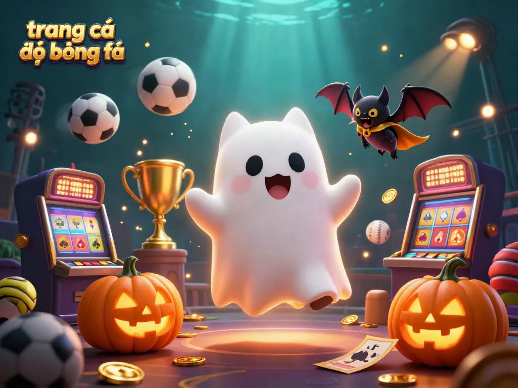 Trang cá đọ bóng đá với hình ảnh dễ thương của mèo ma và dơi, mang đến hình thức cá cược hấp dẫn.
