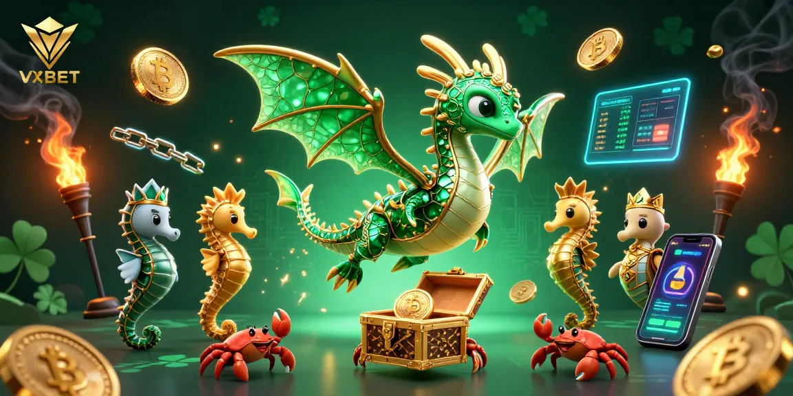 Experience thrilling gameplay with VSBET's captivating illustration featuring vibrant sea creatures and crypto elements.