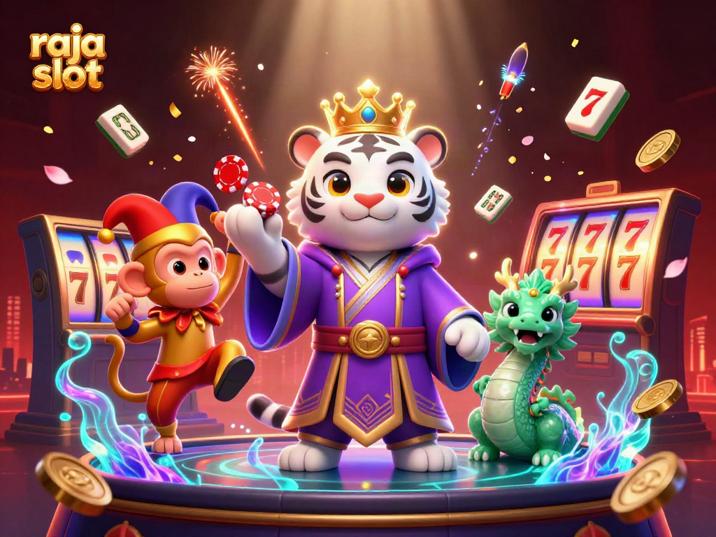 Experience the raja slot excitement with dynamic 3D characters and vibrant casino elements.