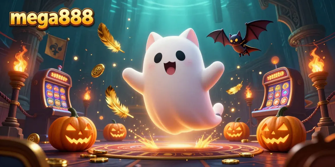 Experience thrilling gameplay with mega888 in a haunted casino featuring ghostly characters.