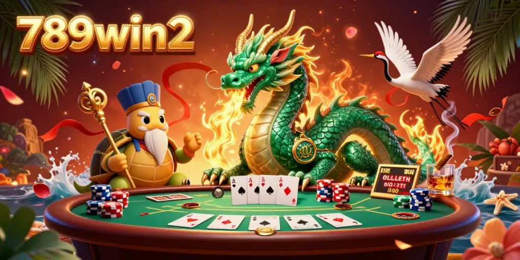 Experience thrilling gaming at 789win2 with vibrant characters and casino elements in an action-packed scene.