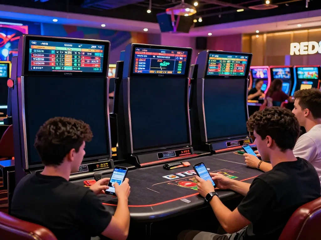 Engaged players enjoying various games at RED88 online casino platform.