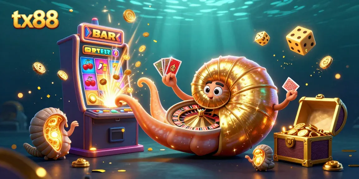 Engage with tx88's thrilling world of jackpot slots and roulette in this vibrant illustration.
