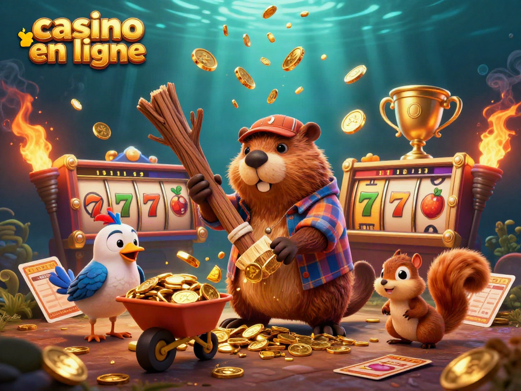Plongez dans le monde du casino en ligne avec notre illustration riche en détails illustrant des jeux de machines à sous.