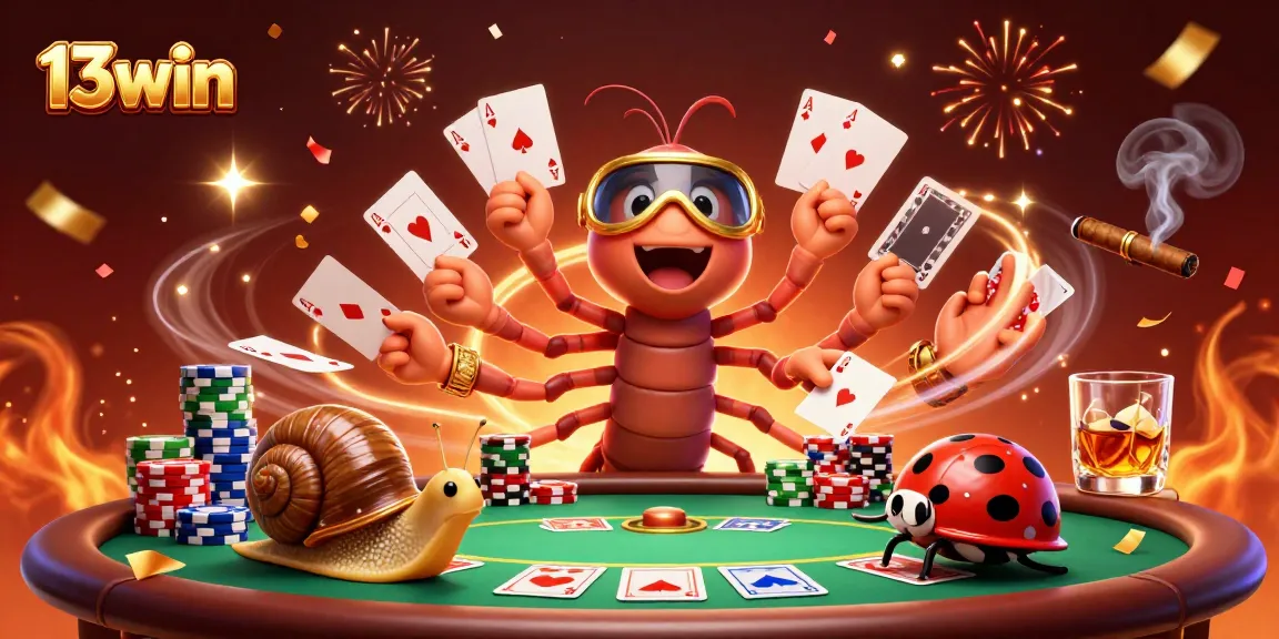 Experience 13win's lively casino atmosphere with a 3D dealer and playful characters.