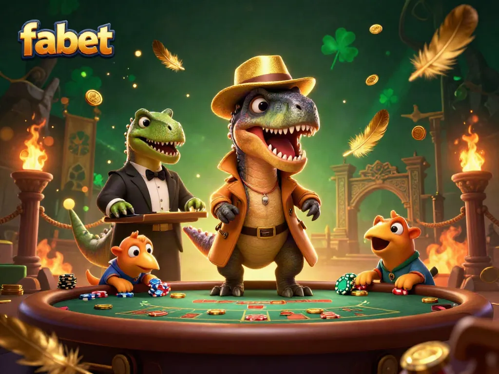 Experience the thrilling world of fabet with velociraptor card counters and an exciting casino atmosphere.