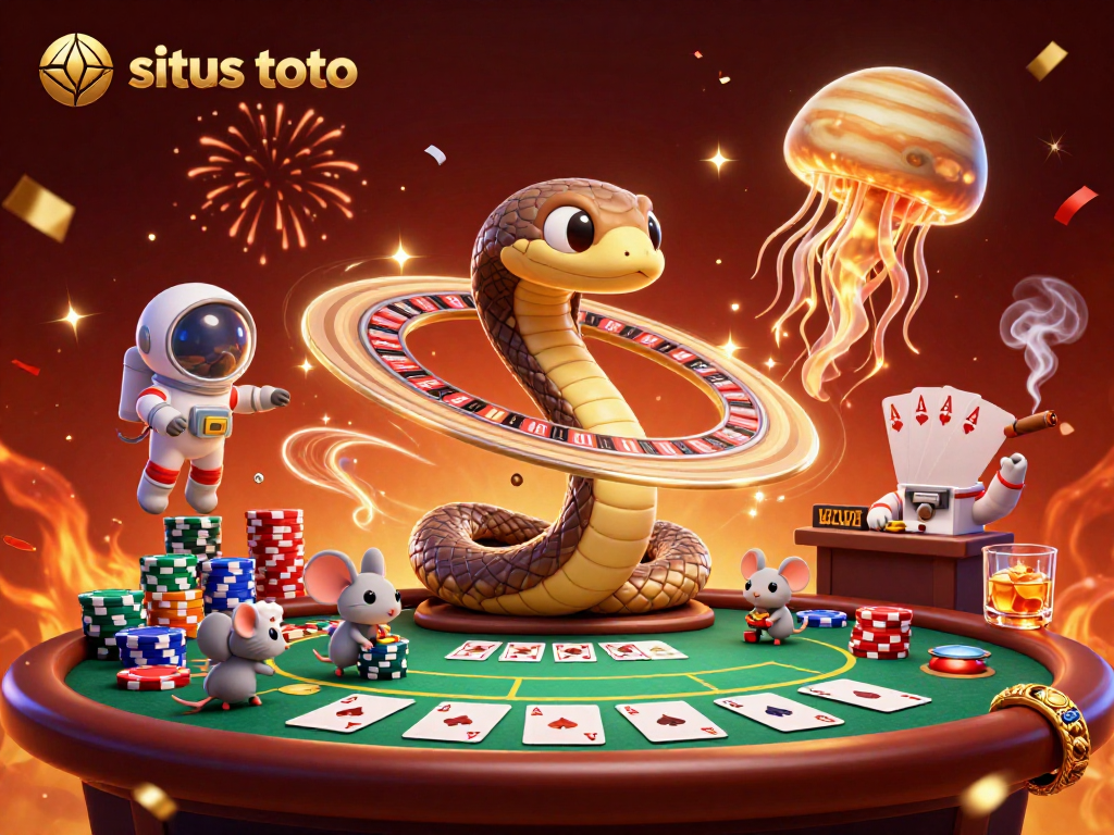 Pasang taruhan di situs toto dalam ilustrasi kasino yang dinamis dan menarik.