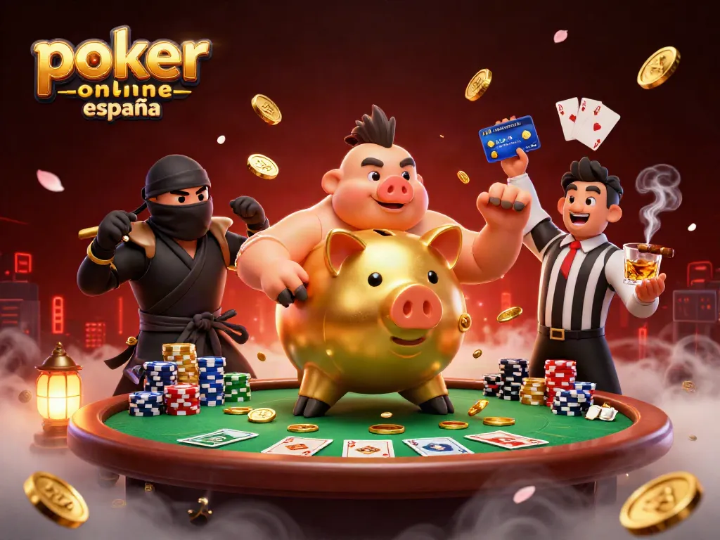 Juega al póker online España con emocionantes partidas en un entorno dinámico y colorido.