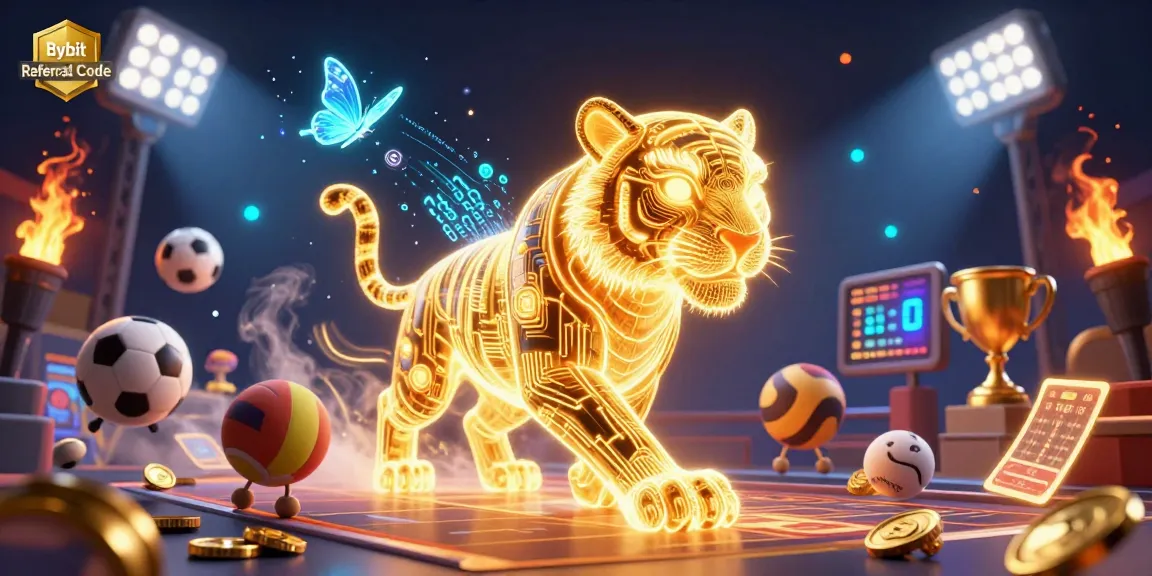 Engage with Bybit Referral Code for crypto bonuses in this dynamic casino scene with vibrant sports elements.