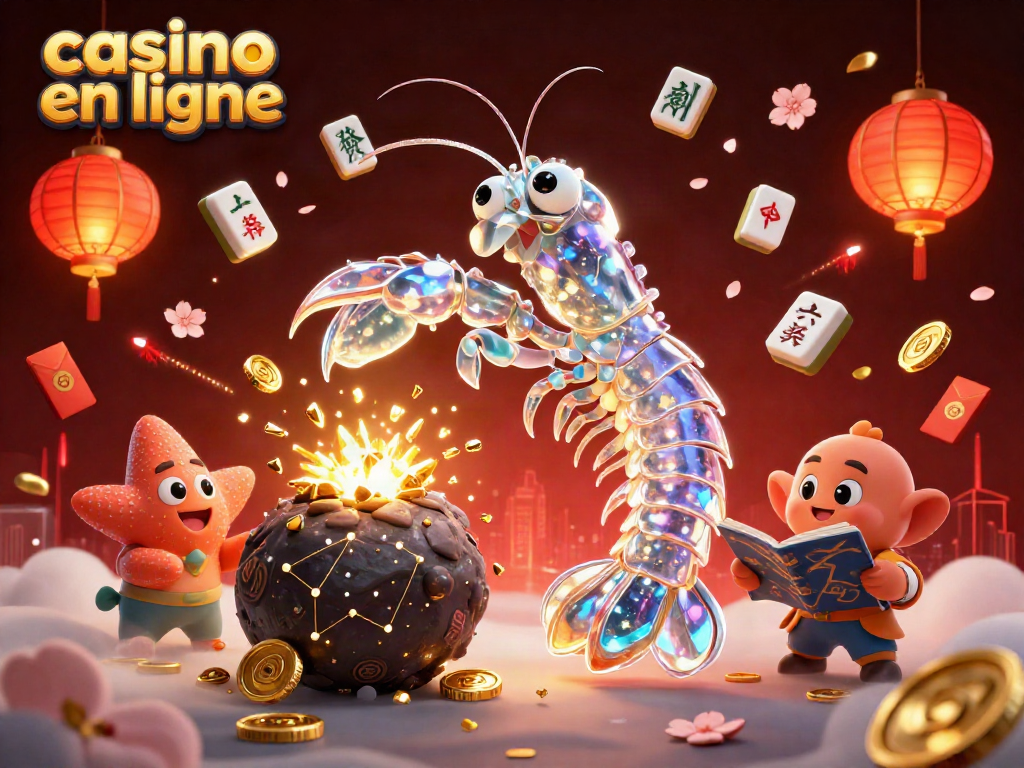 Jouez au casino en ligne avec des machines à sous colorées et des personnages animés dans une scène dynamique.