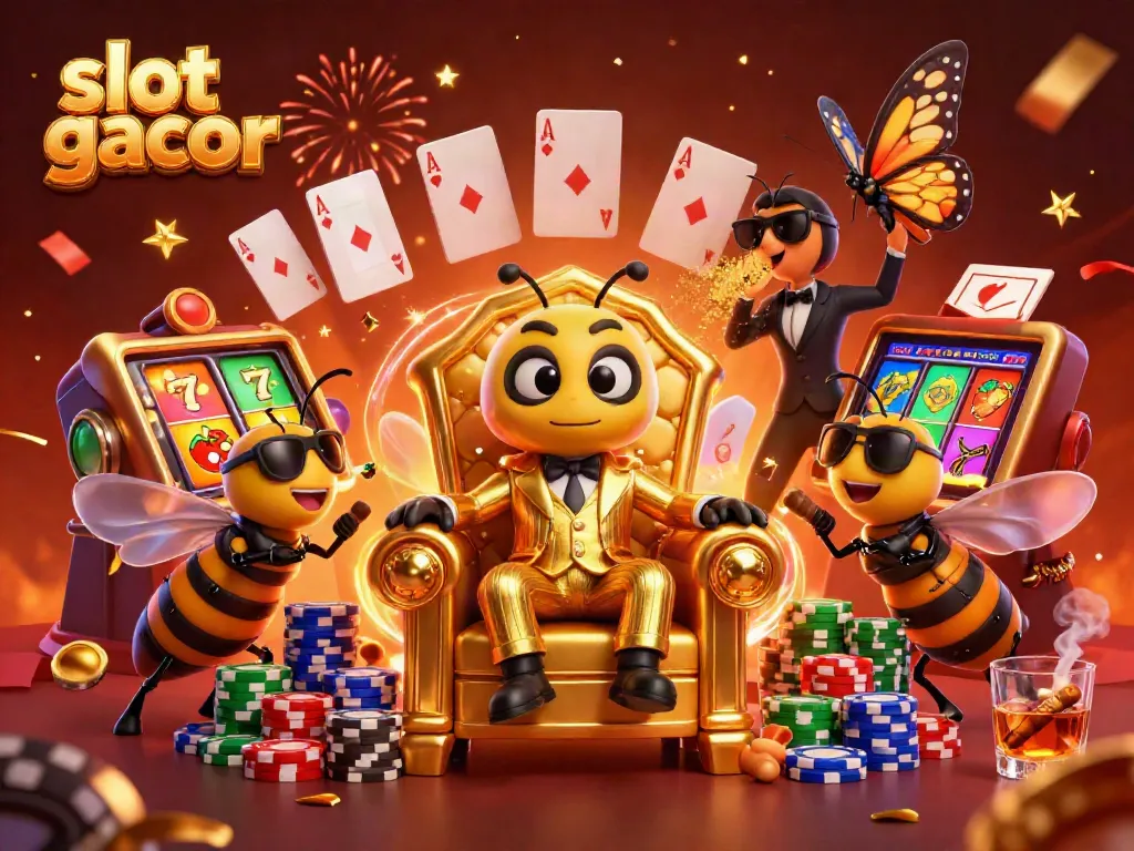 Engage with the vibrant world of slot gacor in this lively casino scene, showcasing elements of excitement.