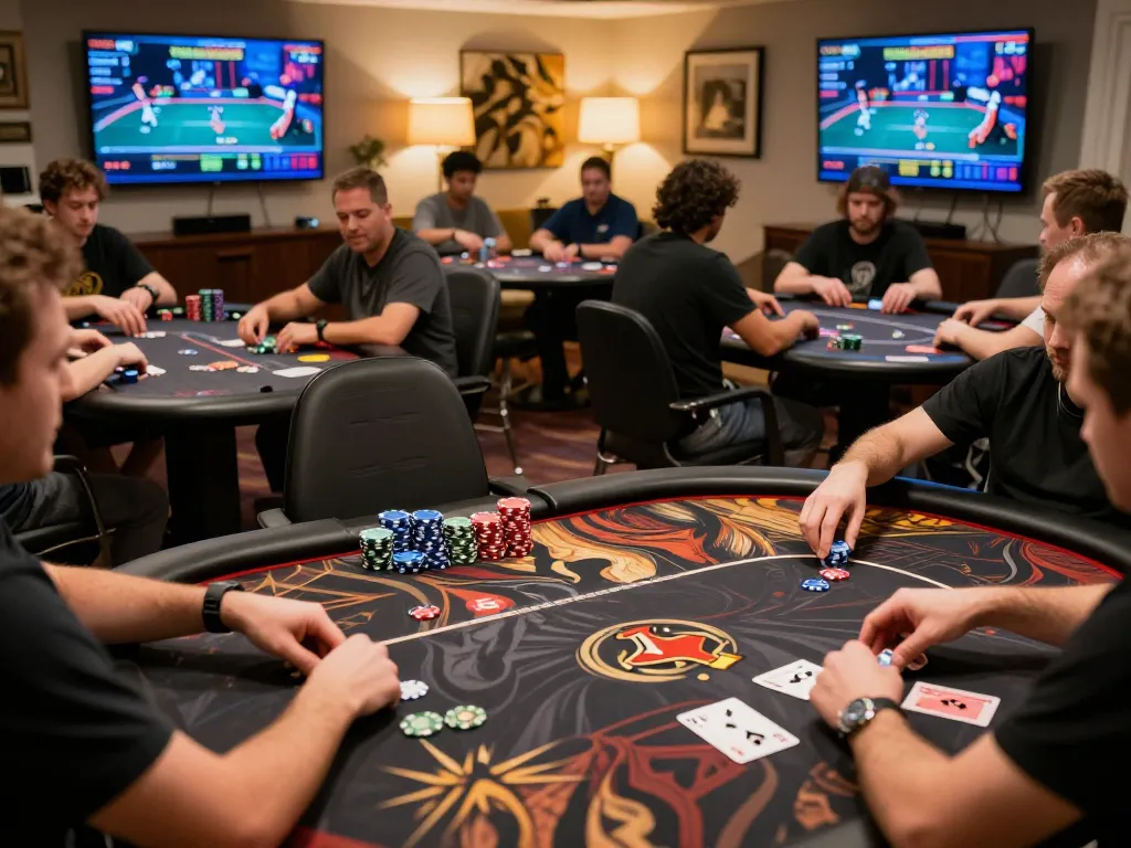 This dynamic poker game scene on maxpoker88 showcases online players betting and strategizing.