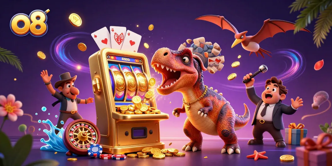 Engaging o8 illustration of a pachycephalosaurus winning a jackpot, showcasing vibrant casino scenes and dynamic elements.