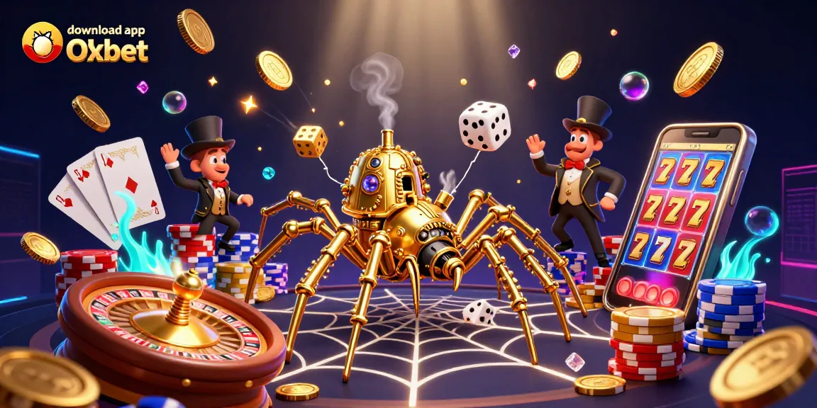 Spin to win while you download app Oxbet with dynamic casino action and colorful elements.