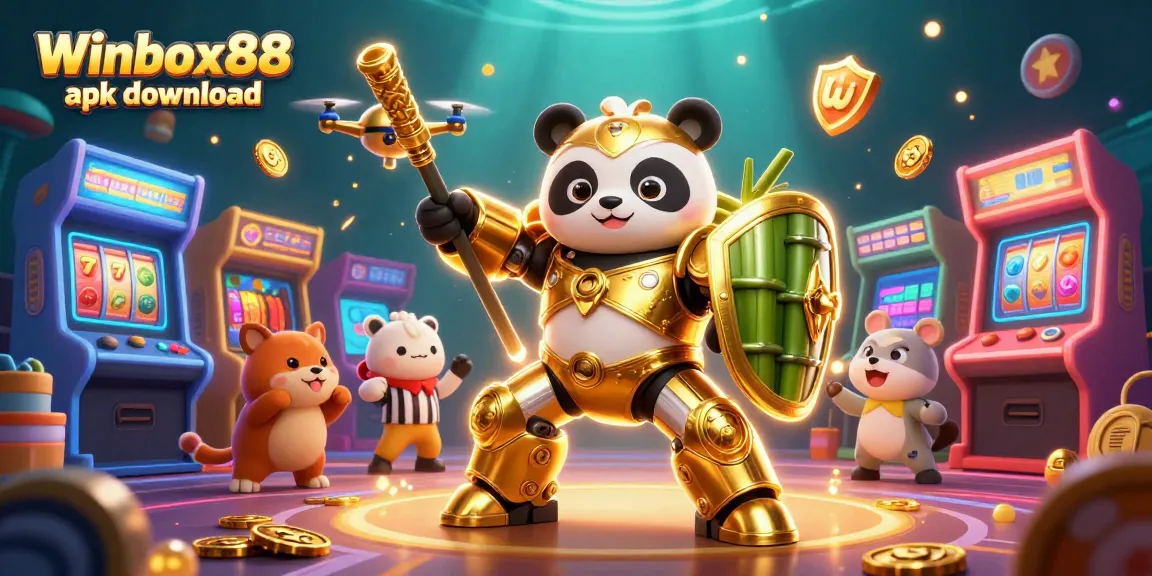 Engage in the thrilling Winbox88 apk download adventure with lively characters and vibrant casino elements.