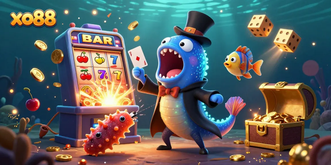Experience the magic of xo88 with a vibrant underwater casino scene featuring animated sea creatures.