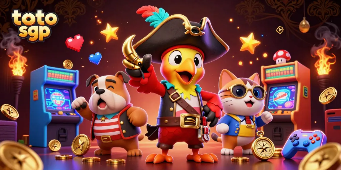 Engage with exciting toto sgp chances in a vibrant 3D casino scene showcasing pirates and gaming elements.