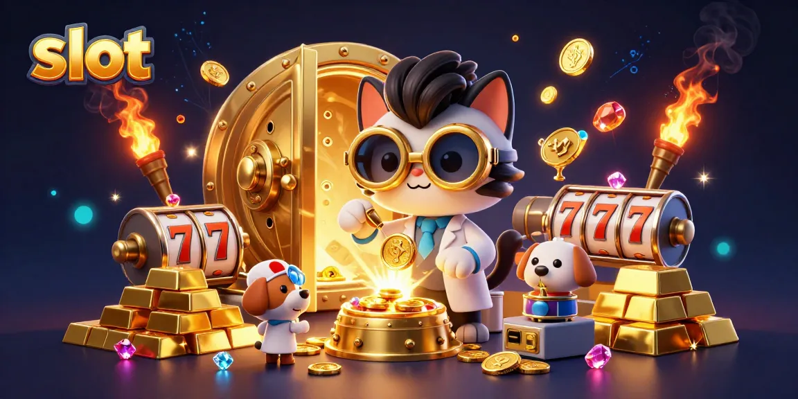 Spin the slot reels to discover jackpots in this vibrant casino-themed illustration.
